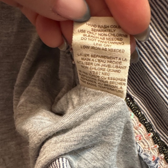 Free People Gray Striped Blazer with Red and Orange Details - Picture 4 of 5